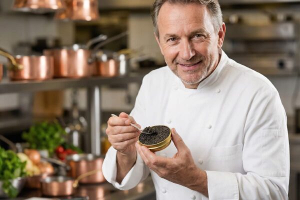 Why do Michelin-starred chefs incorporate black caviar into Valentine's Day menus? premium caviar 32